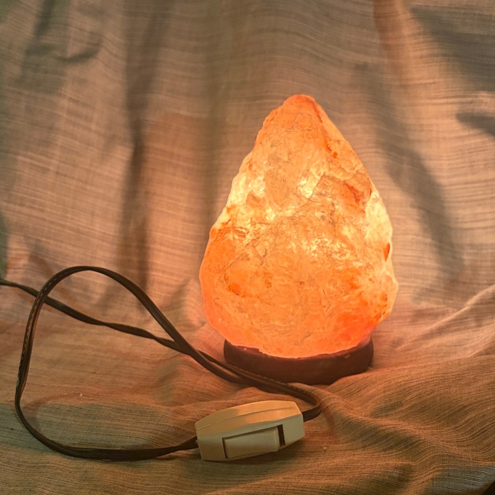 Himalayan Salt Lamp with Wooden Base